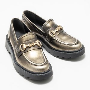 کالج اورجینال برند Elle مدل Gold Deri Kadın Loafer کد 780183202