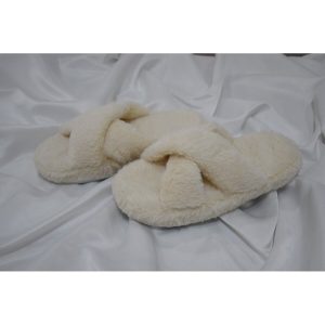 دمپایی خانگی اورجینال برند Butik مدل Krem Pofuduk Ev Terliği کد 863822073