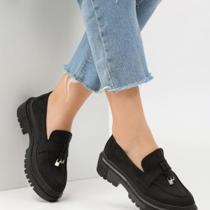 کالج اورجینال برند Cicikiz مدل Siyah Süet Püsküllü Kadın Loafer کد 880689130