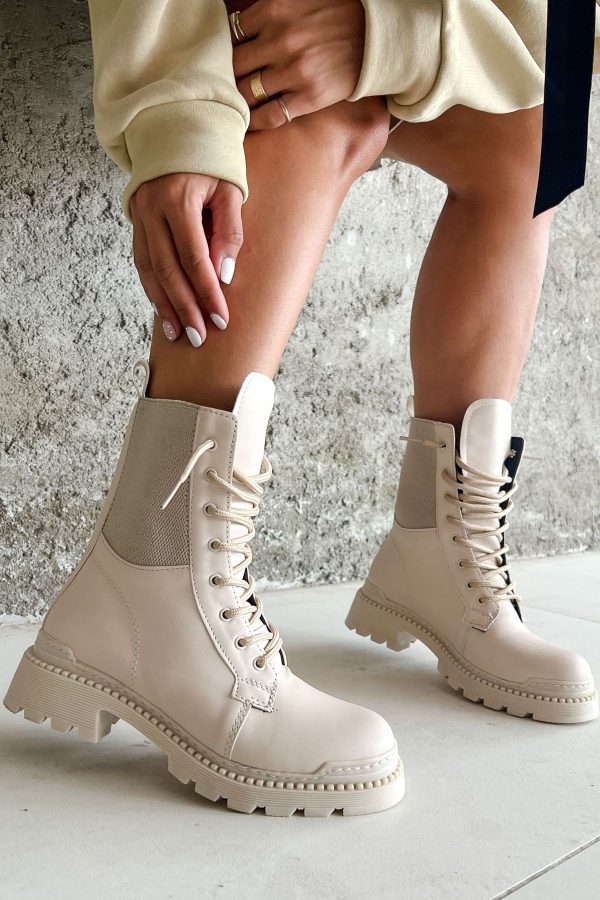 بوت اورجینال برند Shoebutik مدل Park Bej Deri Postal کد 374927356 - Image 3